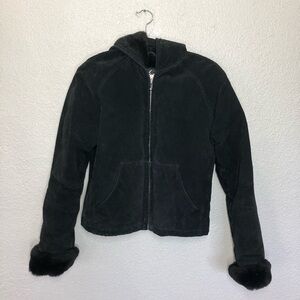 Maxima Black Suede Leather Jacket